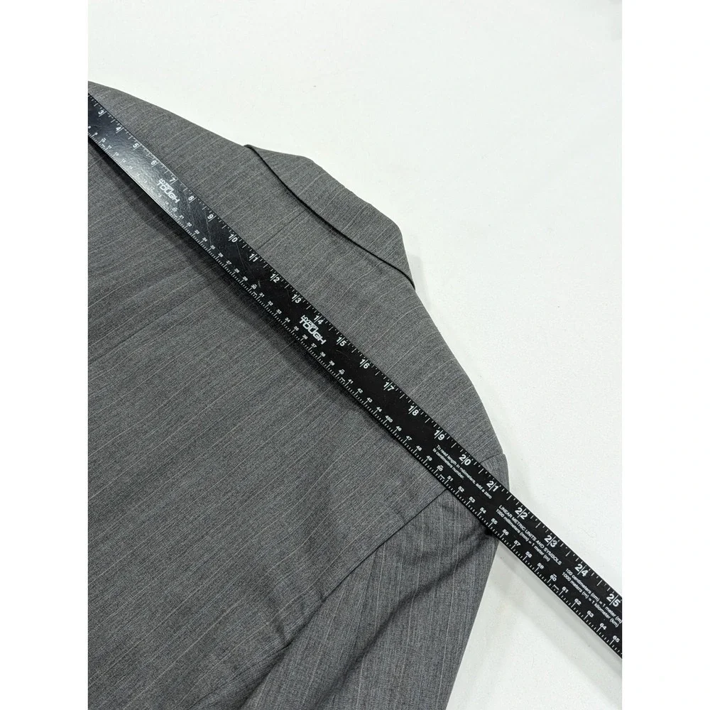 Chaps Ralph Lauren Blazer Suit Jacket Wool Cashmere Gray Pinstripe 44R Big Wide‎